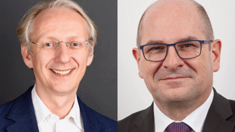 Richter Marc Steiner (links) und Pierre Broye, Direktor BBL (rechts). Foto: BVGer / BBL Portrait von Richter Marc Steiner (links) und Pierre Broye, Direktor BBL (rechts).